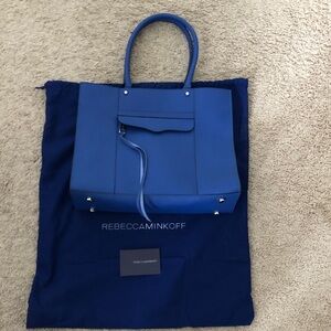 Authentic Rebecca Minkoff Classic Saffiano Leather Royal Blue Tote Bag